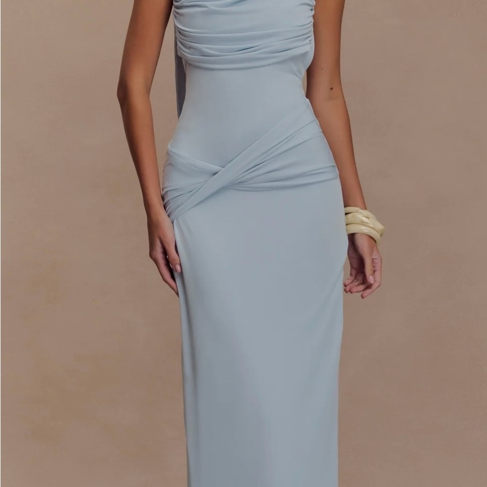 Meshki Light Blue Backless Dress